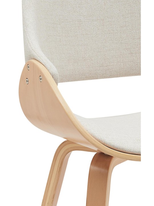 Set van 2 eetkamerstoelen Vangale, naturel/crème