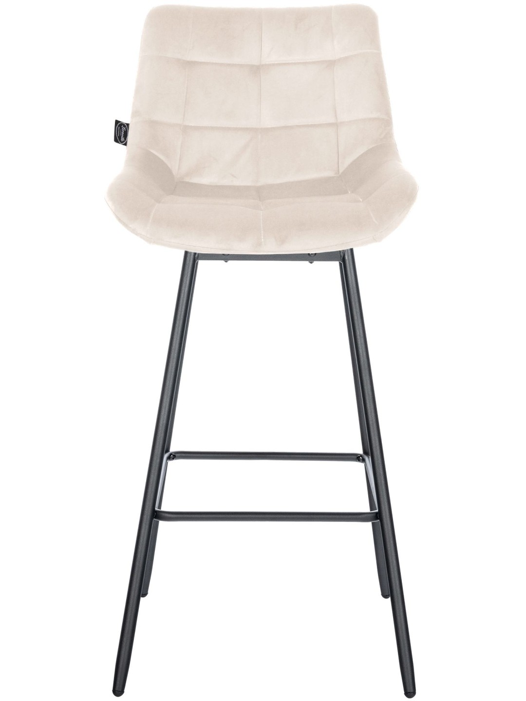 Set van 4 Weston draaibare fluwelen barkrukken, crème