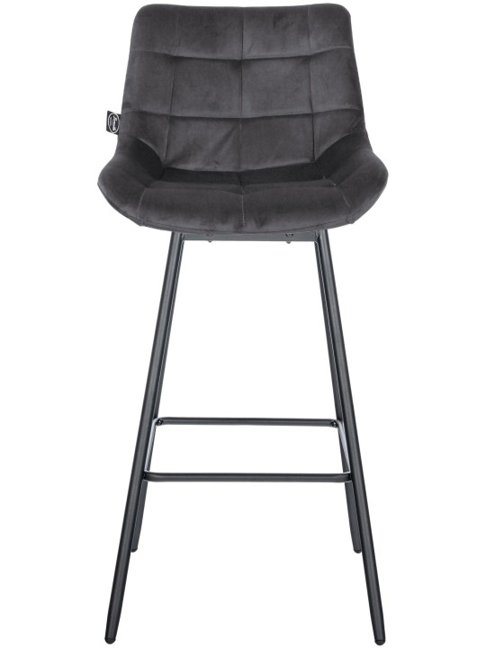 Set van 4 Weston draaibare fluwelen barkrukken, donkergrijs Set van 4 Weston draaibare fluwelen barkrukken, donkergrijs