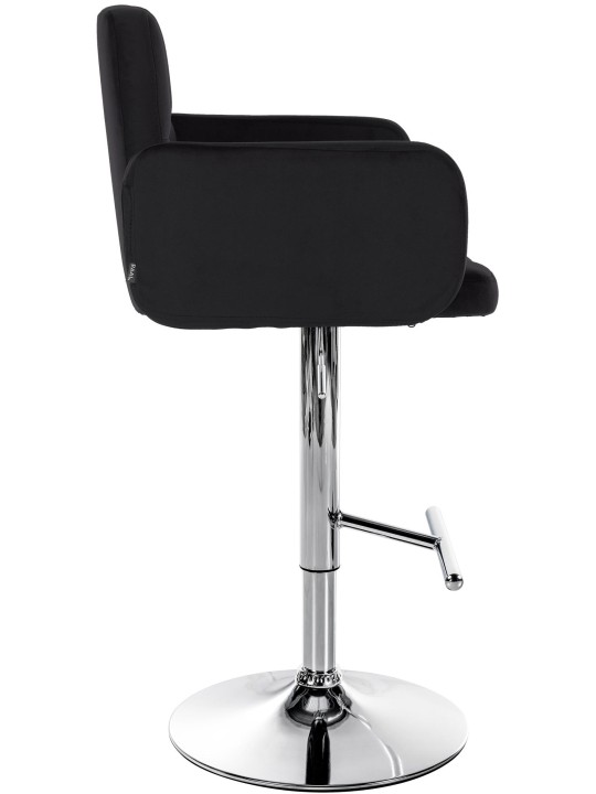 Set van 2 barkrukken Los Angeles fluweel chroom, zwart