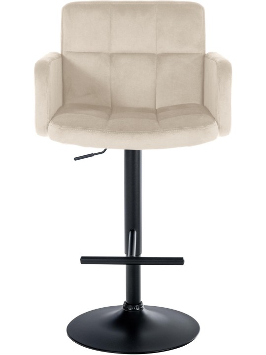 Set van 2 barkrukken Los Angeles fluweel, crème