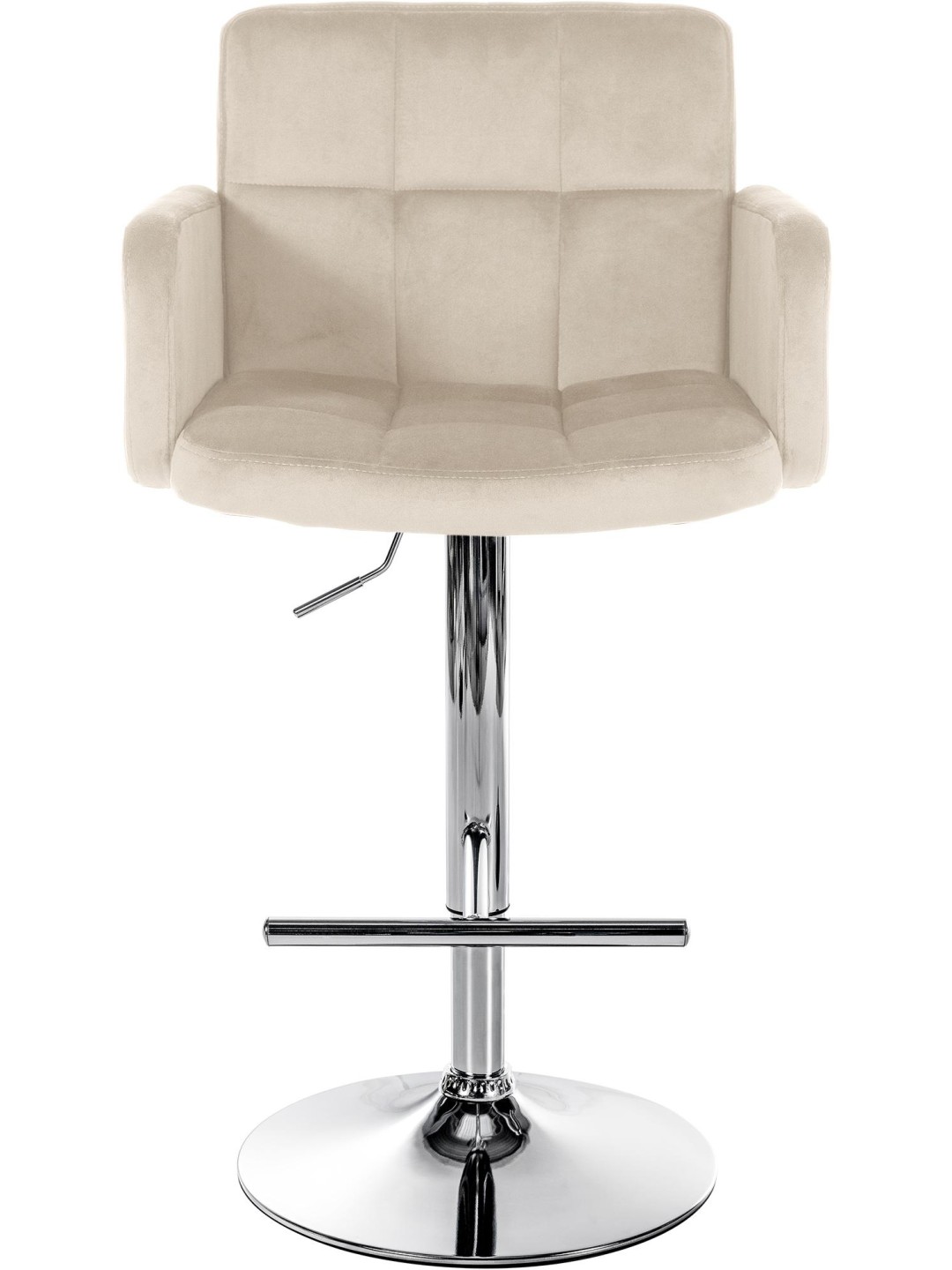 Set van 2 barkrukken Los Angeles fluweel chroom, crème