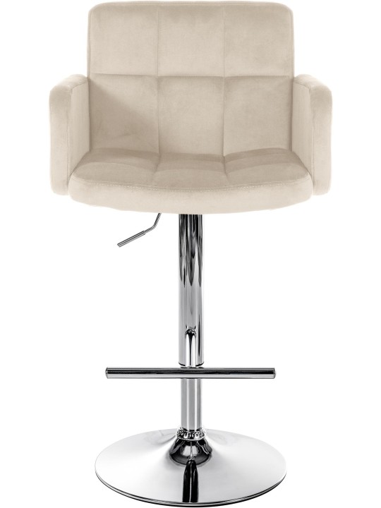 Set van 2 barkrukken Los Angeles fluweel chroom, crème