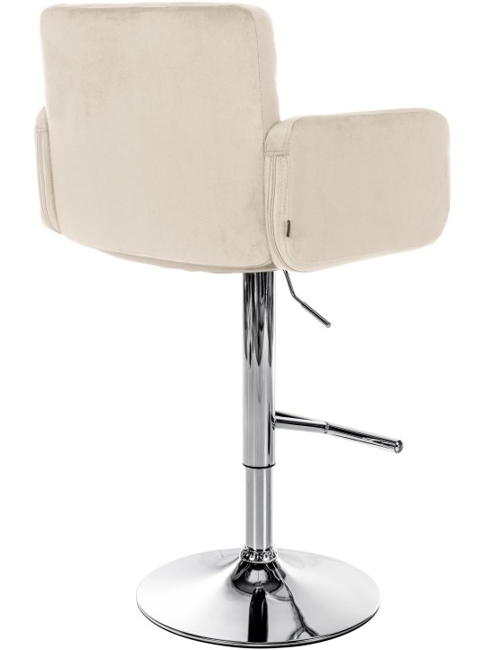 Set van 2 barkrukken Los Angeles fluweel chroom, crème