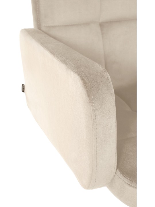 Set van 2 barkrukken Los Angeles fluweel chroom, crème