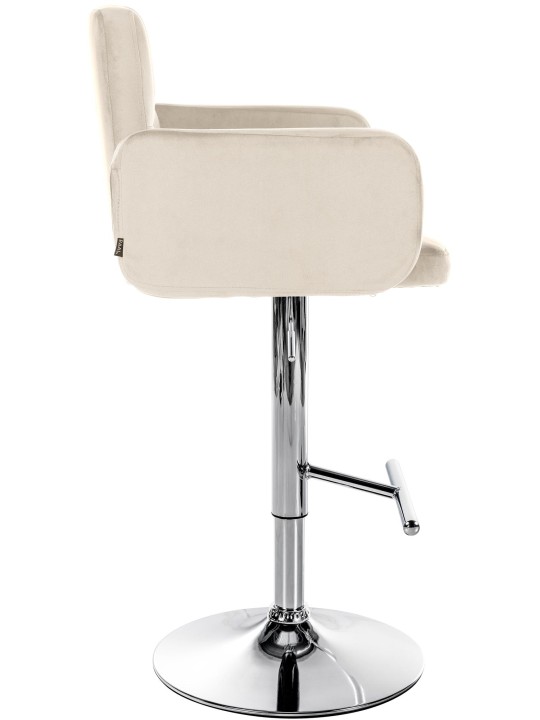 Set van 2 barkrukken Los Angeles fluweel chroom, crème