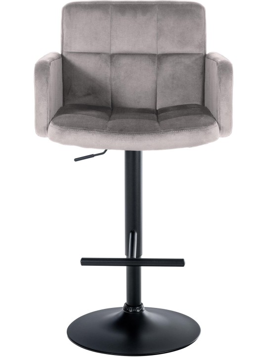 Set van 2 barkrukken Los Angeles fluweel, grijs