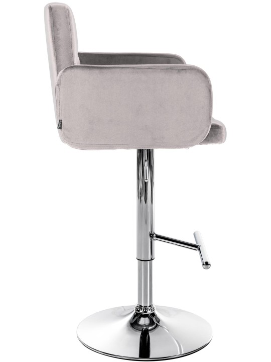 Set van 2 barkrukken Los Angeles fluweel chroom, grijs