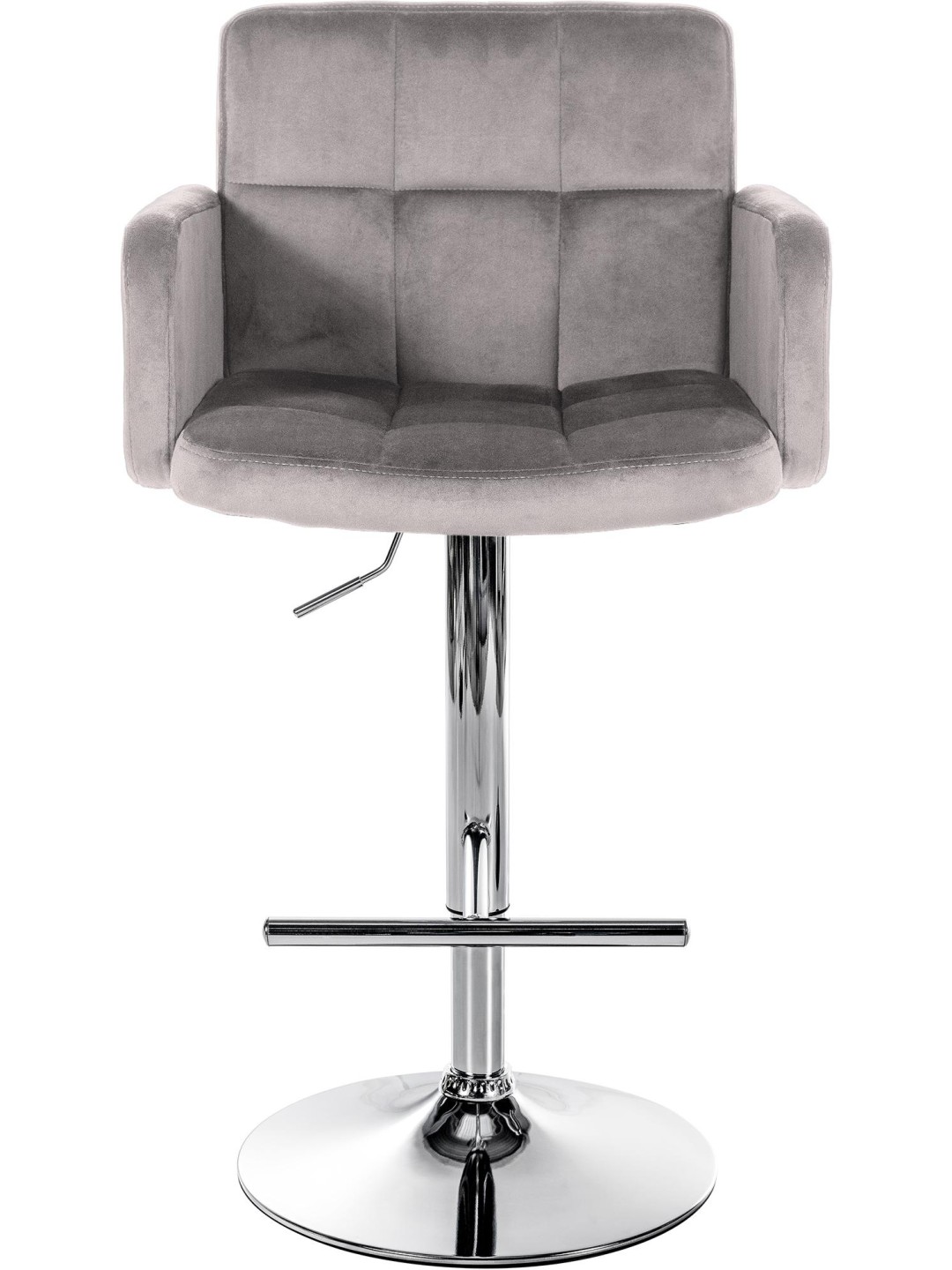 Set van 2 barkrukken Los Angeles fluweel chroom, grijs