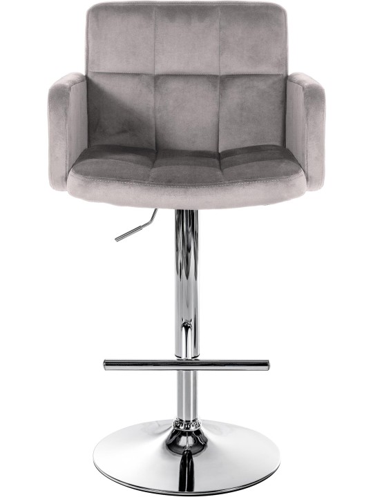 Set van 2 barkrukken Los Angeles fluweel chroom, grijs