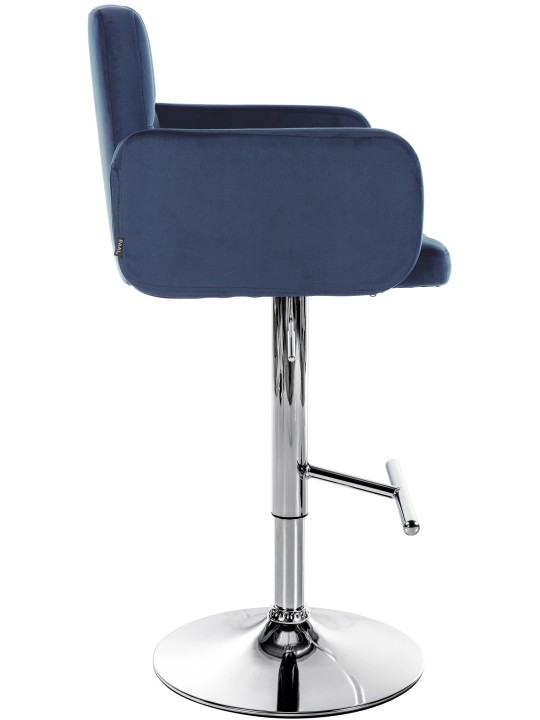 Set van 2 barkrukken Los Angeles fluweel chroom, blauw