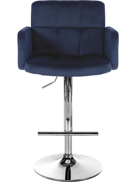 Set van 2 barkrukken Los Angeles fluweel chroom, blauw