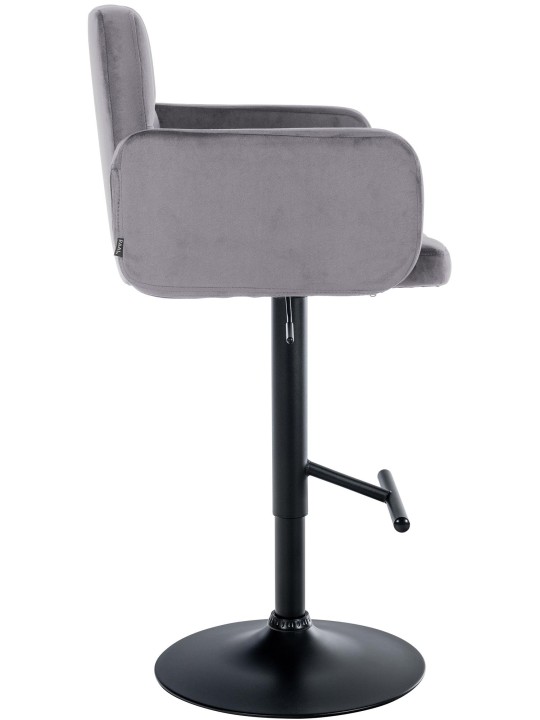 Set van 2 barkrukken Los Angeles fluweel, donkergrijs