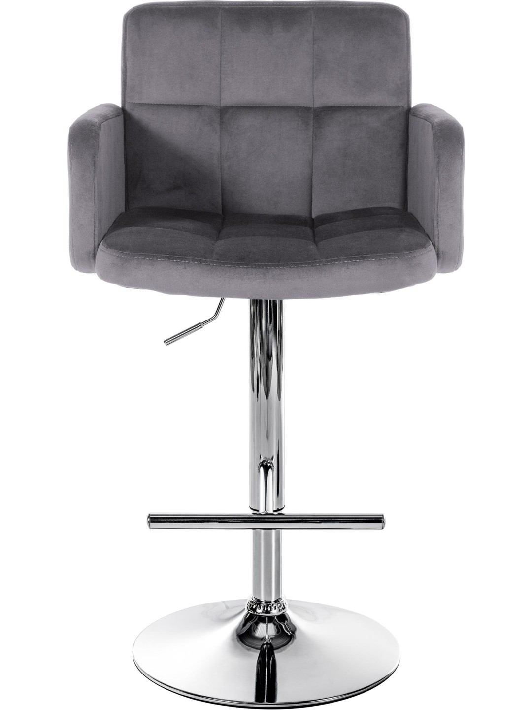 Set van 2 barkrukken Los Angeles fluweel chroom, donkergrijs