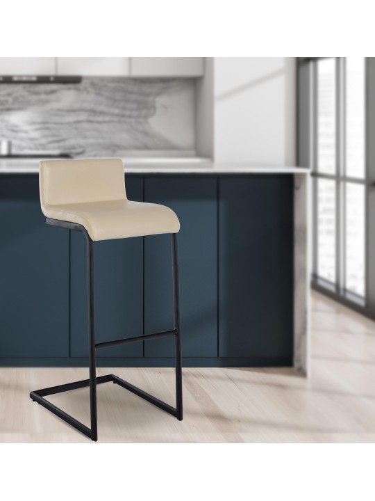 Set van 2 barkrukken Newport B kunstleer, crème