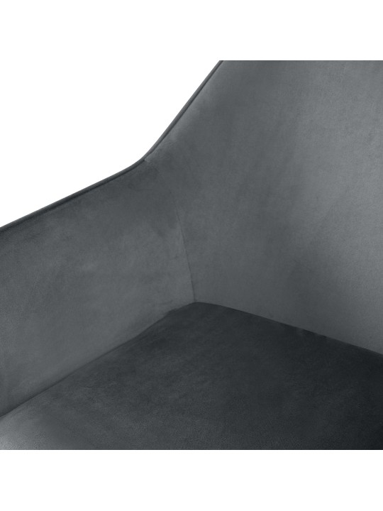 Eetkamerstoel Vessa fluweel, donkergrijs