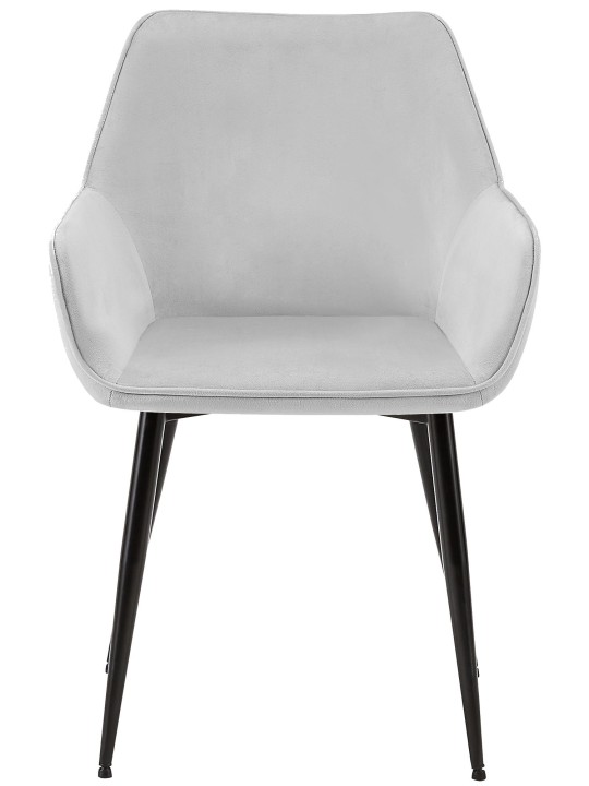 Eetkamerstoel Vessa fluweel, lichtgrijs
