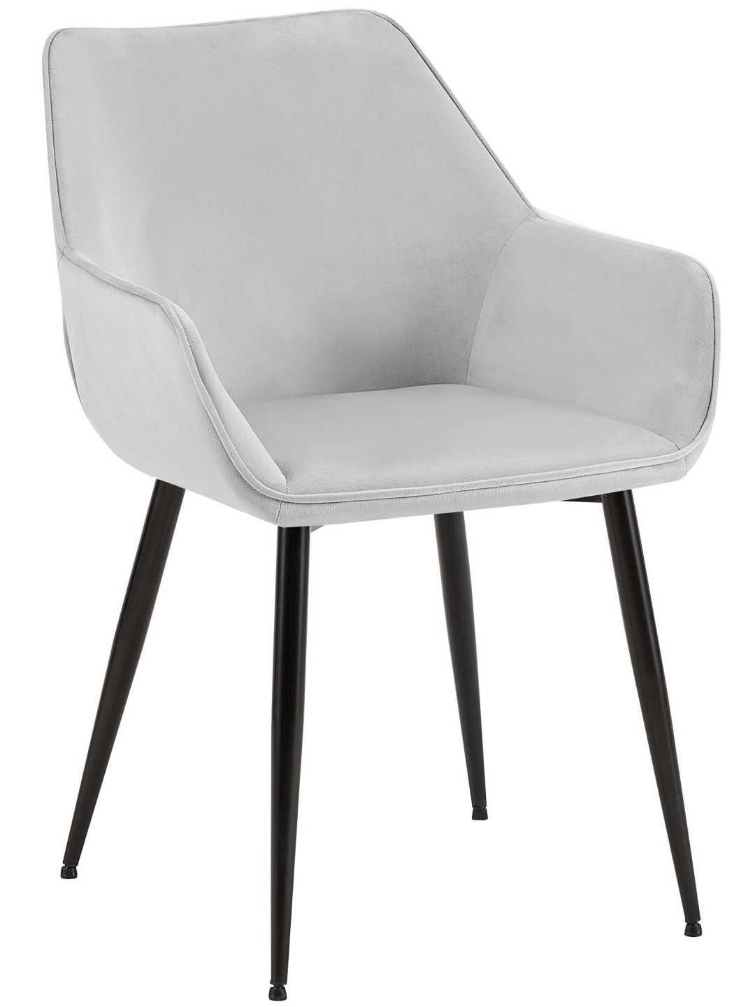 Eetkamerstoel Vessa fluweel, lichtgrijs