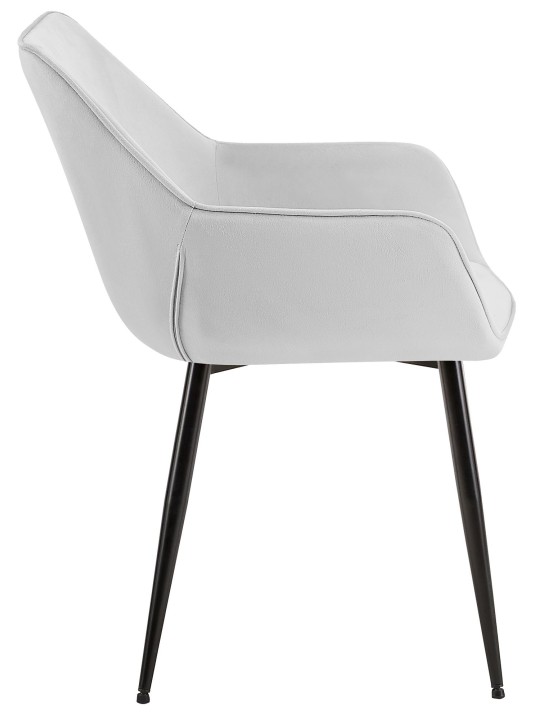 Eetkamerstoel Vessa fluweel, lichtgrijs