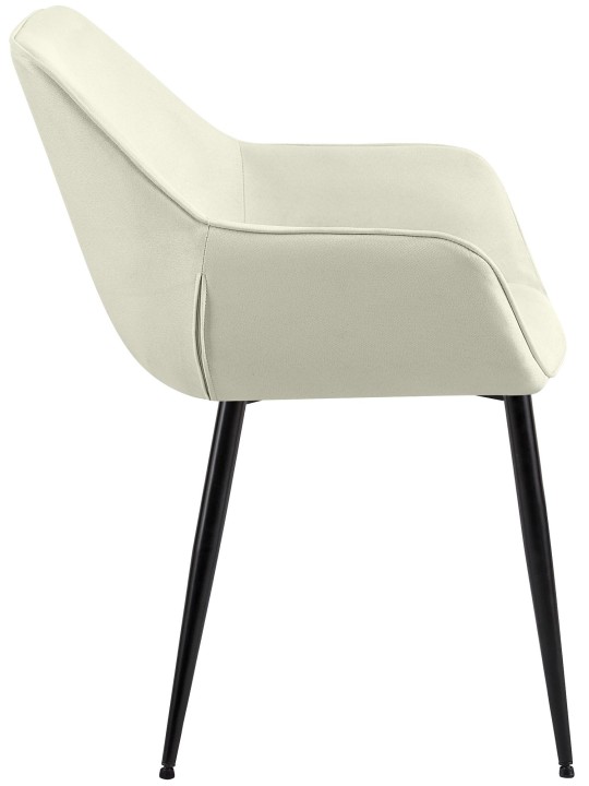 Set van 2 eetkamerstoelen Vessa stof, crème