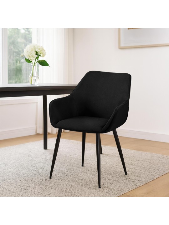 Eetkamerstoel Luena stof, zwart Eetkamerstoel Luena stof, zwart