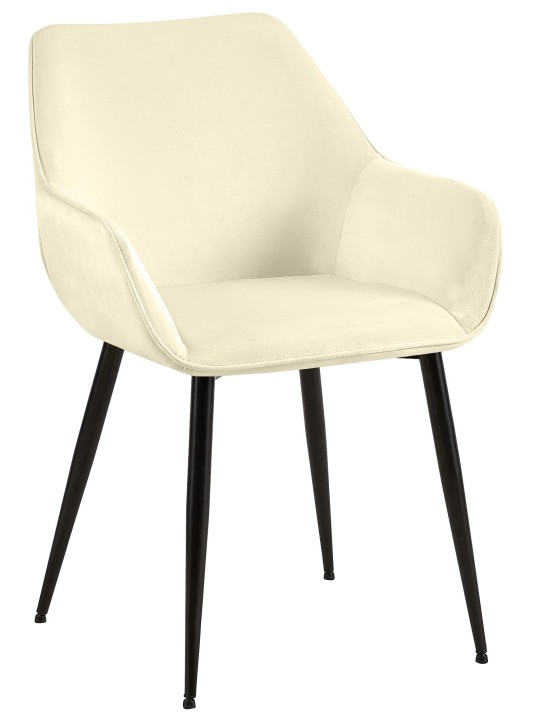 Eetkamerstoel Luena fluweel, crème