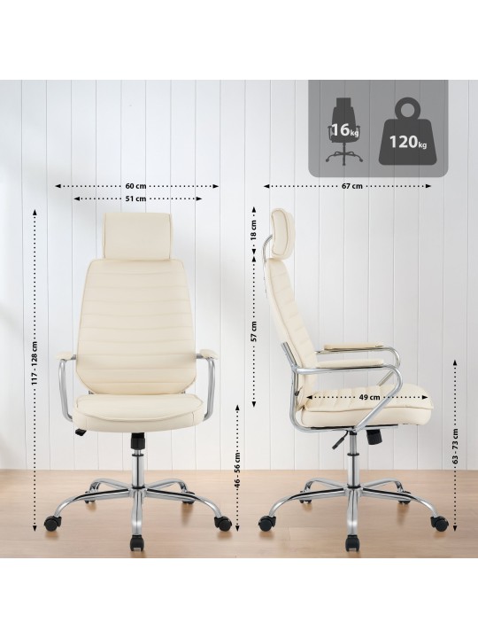 Bureaustoel Rako, crème