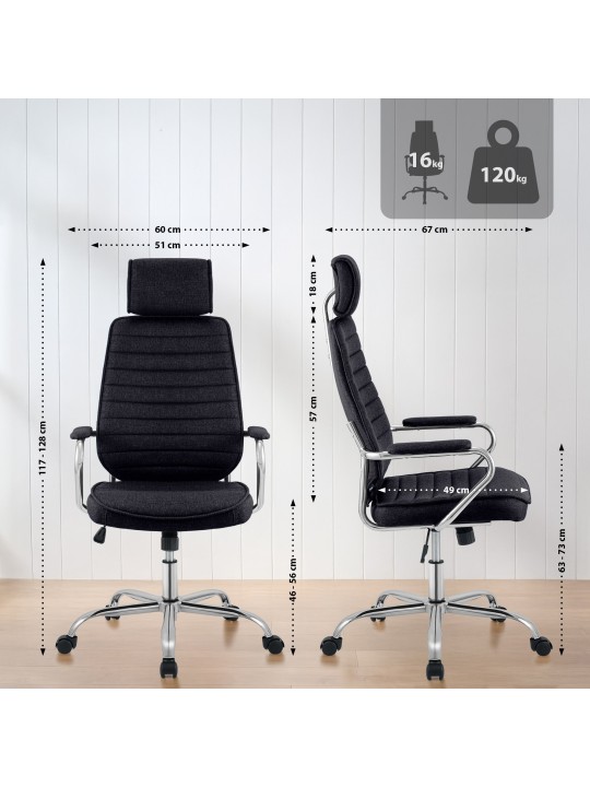 Bureaustoel Rako stof, zwart