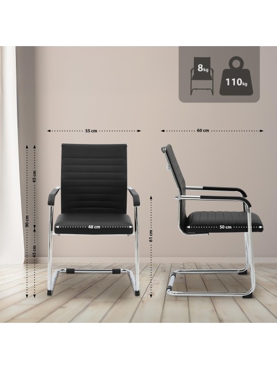 Besucherstuhl Hakon, zwart