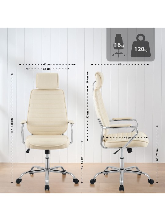 Bureaustoel Rako stof, crème