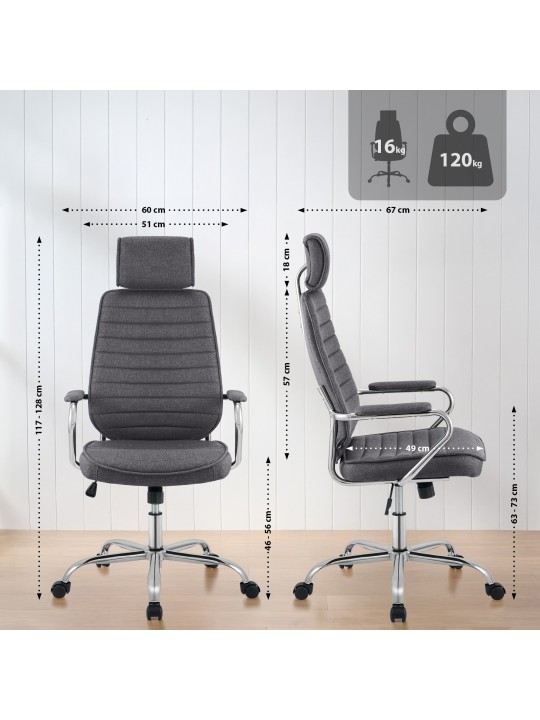 Bureaustoel Rako stof, donkergrijs