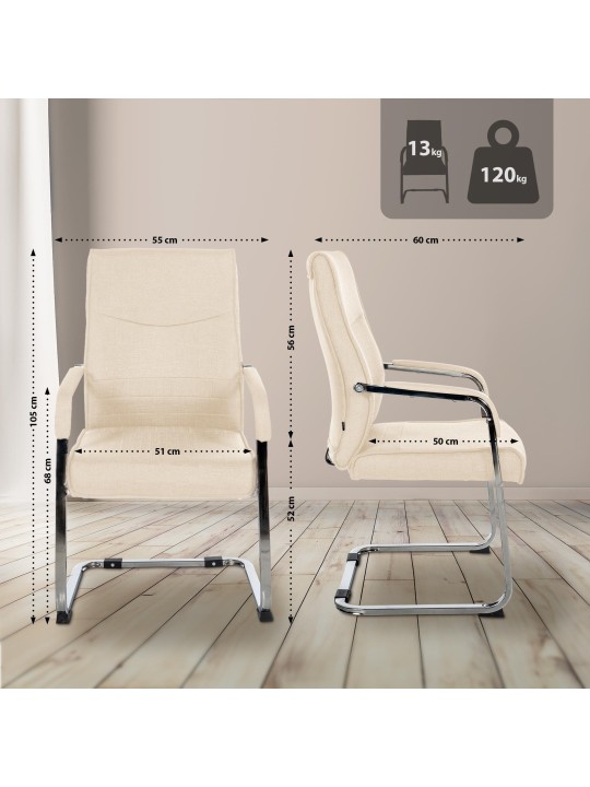 Set van 2 bezoekersstoelen Hobart stof, crème Set van 2 bezoekersstoelen Hobart stof, crème