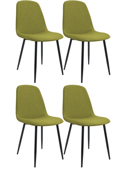 Set van 4 eetkamerstoelen Maryam stof, groen Set van 4 eetkamerstoelen Maryam stof, groen