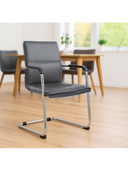 Set van 2 bezoekersstoelen Seattle, grijs