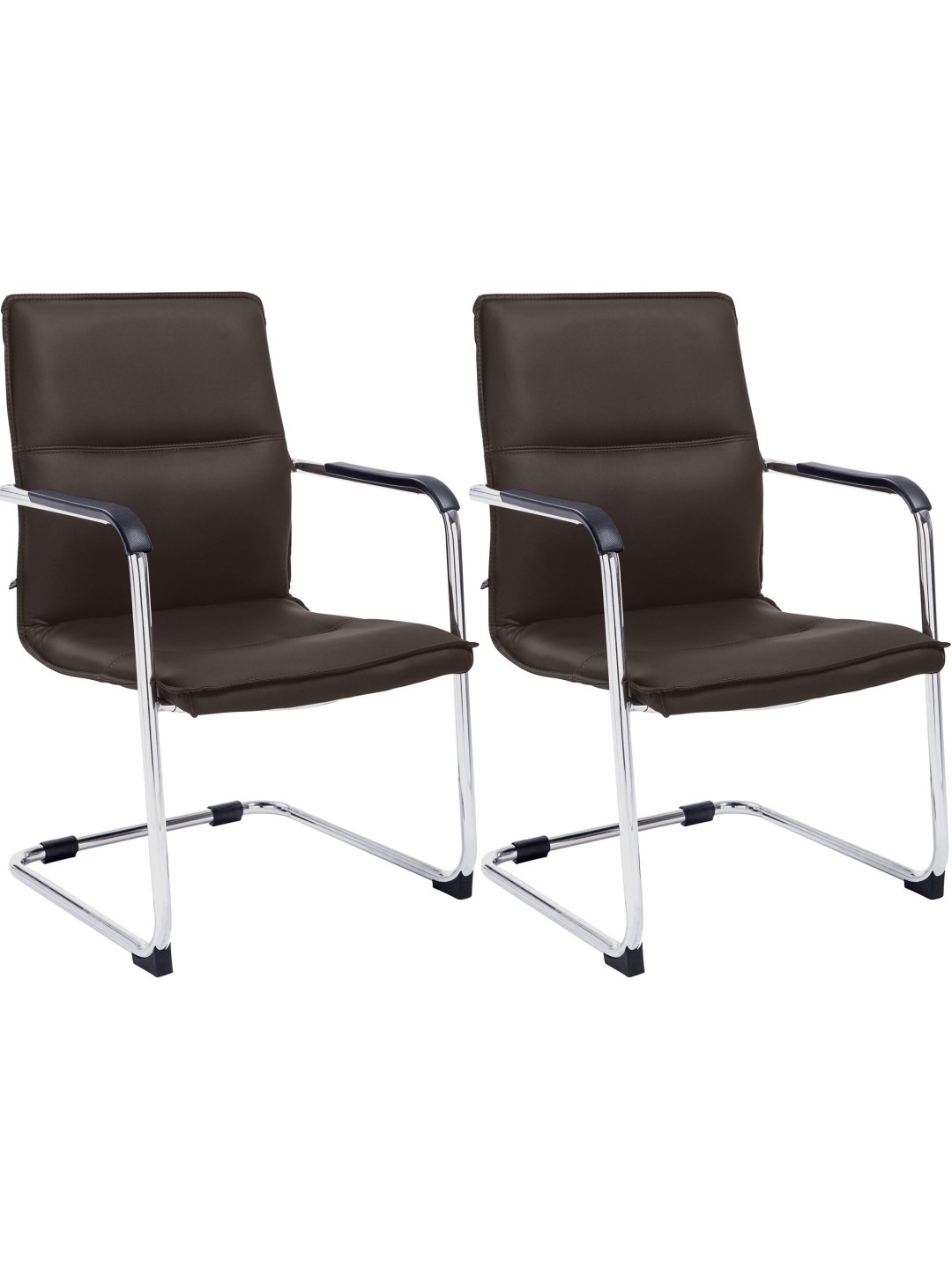 Set van 2 bezoekersstoelen Seattle, bruin