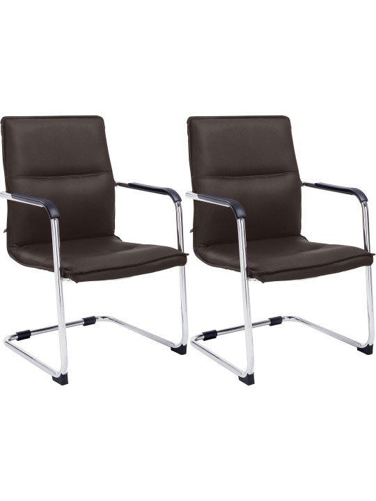 Set van 2 bezoekersstoelen Seattle, bruin