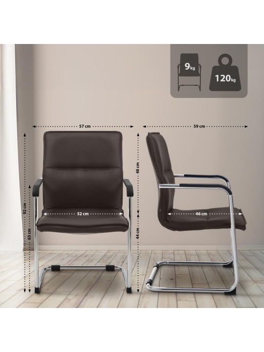 Set van 2 bezoekersstoelen Seattle, bruin