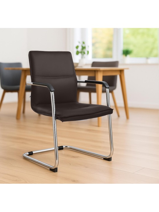 Set van 2 bezoekersstoelen Seattle, bruin