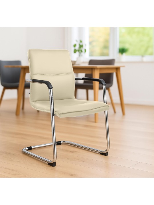 Set van 2 bezoekersstoelen Seattle, crème