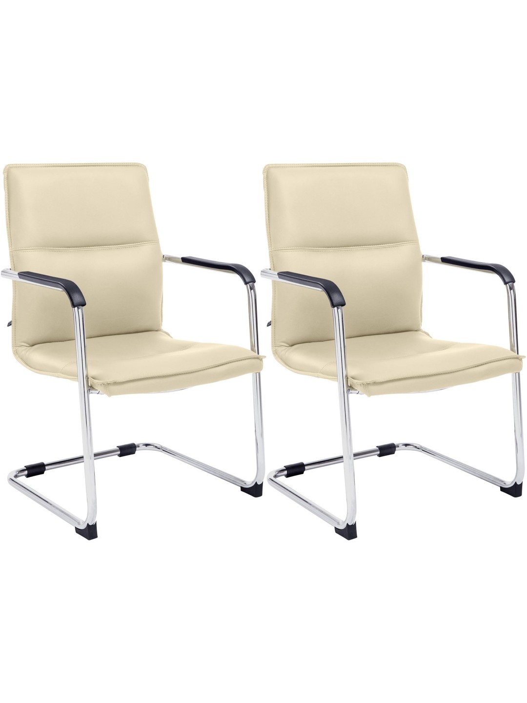 Set van 2 bezoekersstoelen Seattle, crème