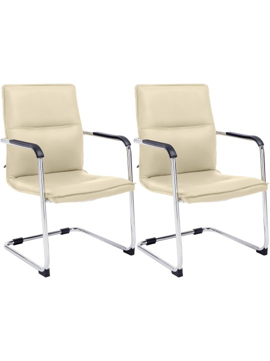 Set van 2 bezoekersstoelen Seattle, crème