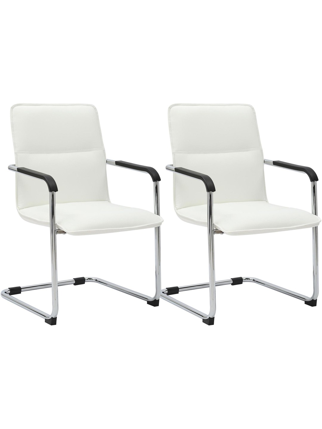 Set van 2 bezoekersstoelen Seattle, wit