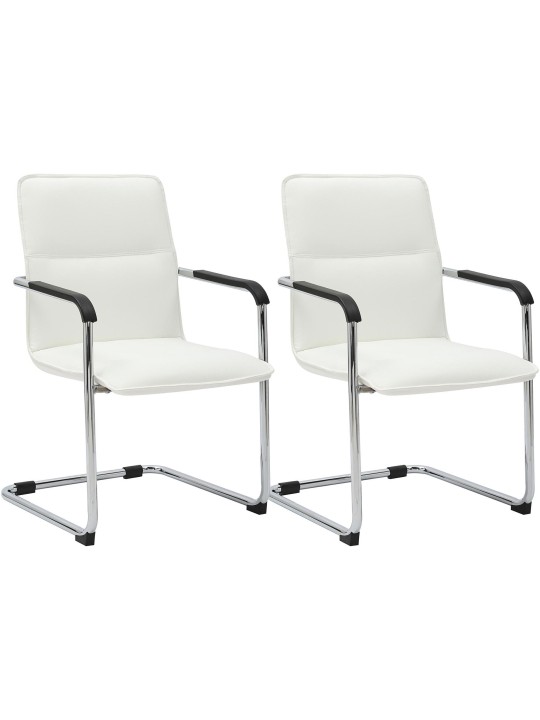 Set van 2 bezoekersstoelen Seattle, wit