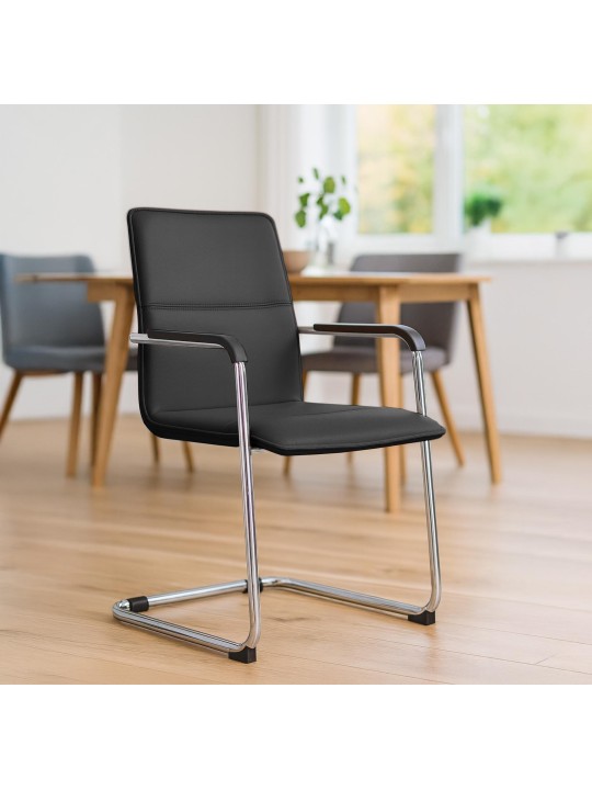 Set van 2 bezoekersstoelen Seattle, zwart