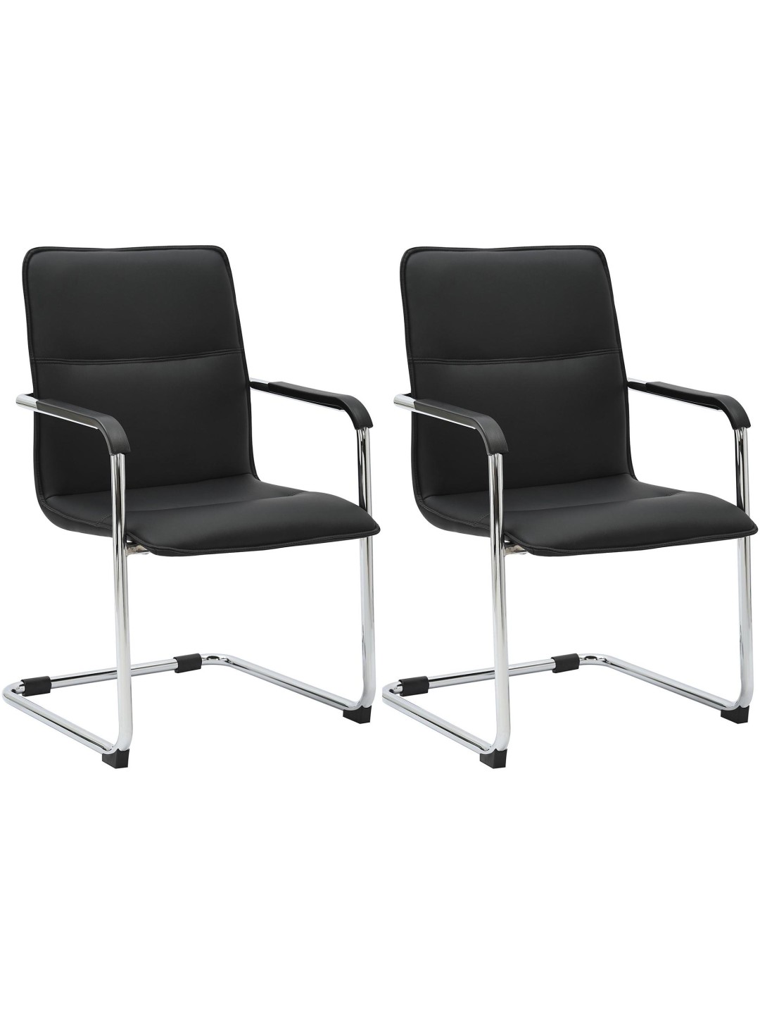 Set van 2 bezoekersstoelen Seattle, zwart