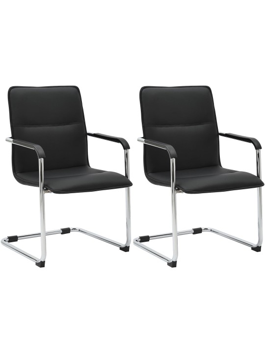 Set van 2 bezoekersstoelen Seattle, zwart