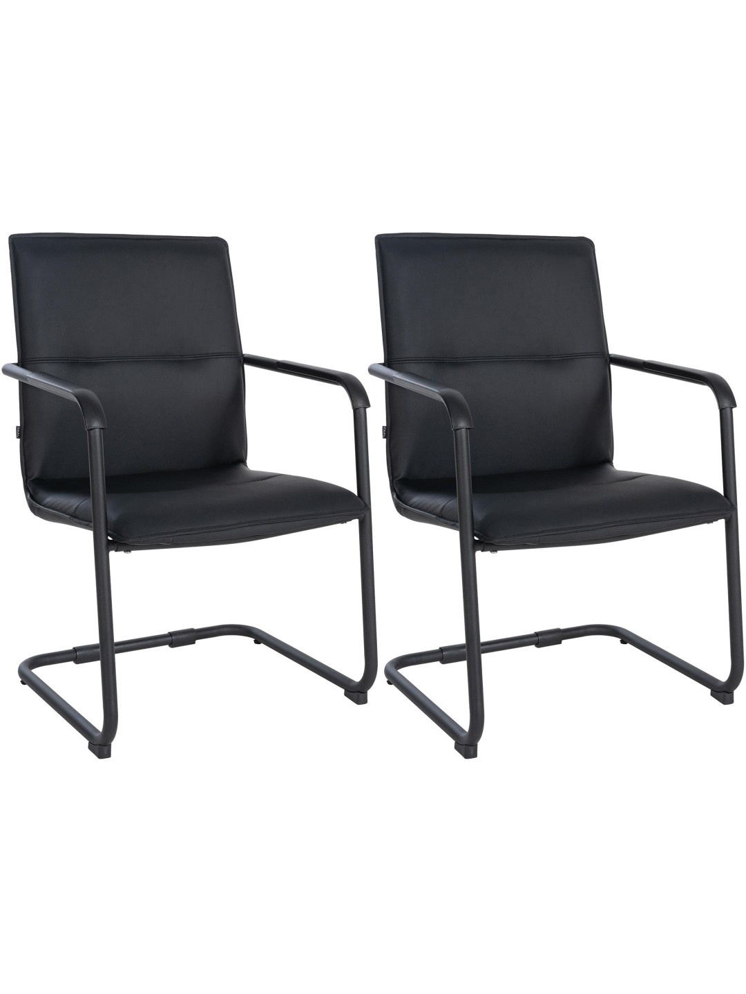 Set van 2 bezoekersstoelen Seattle, zwart/zwart