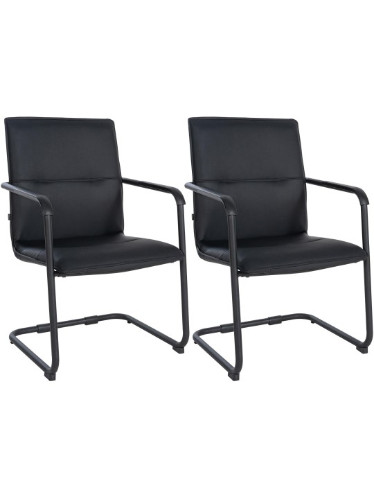 Set van 2 bezoekersstoelen Seattle, zwart/zwart