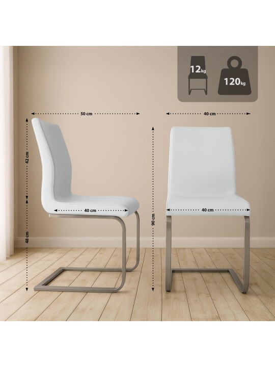Set van 2 Belfort eetkamerstoelen, wit Set van 2 Belfort eetkamerstoelen, wit