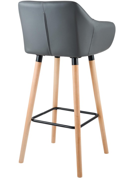 Set van 2 barkrukken Grant kunstleer, grijs